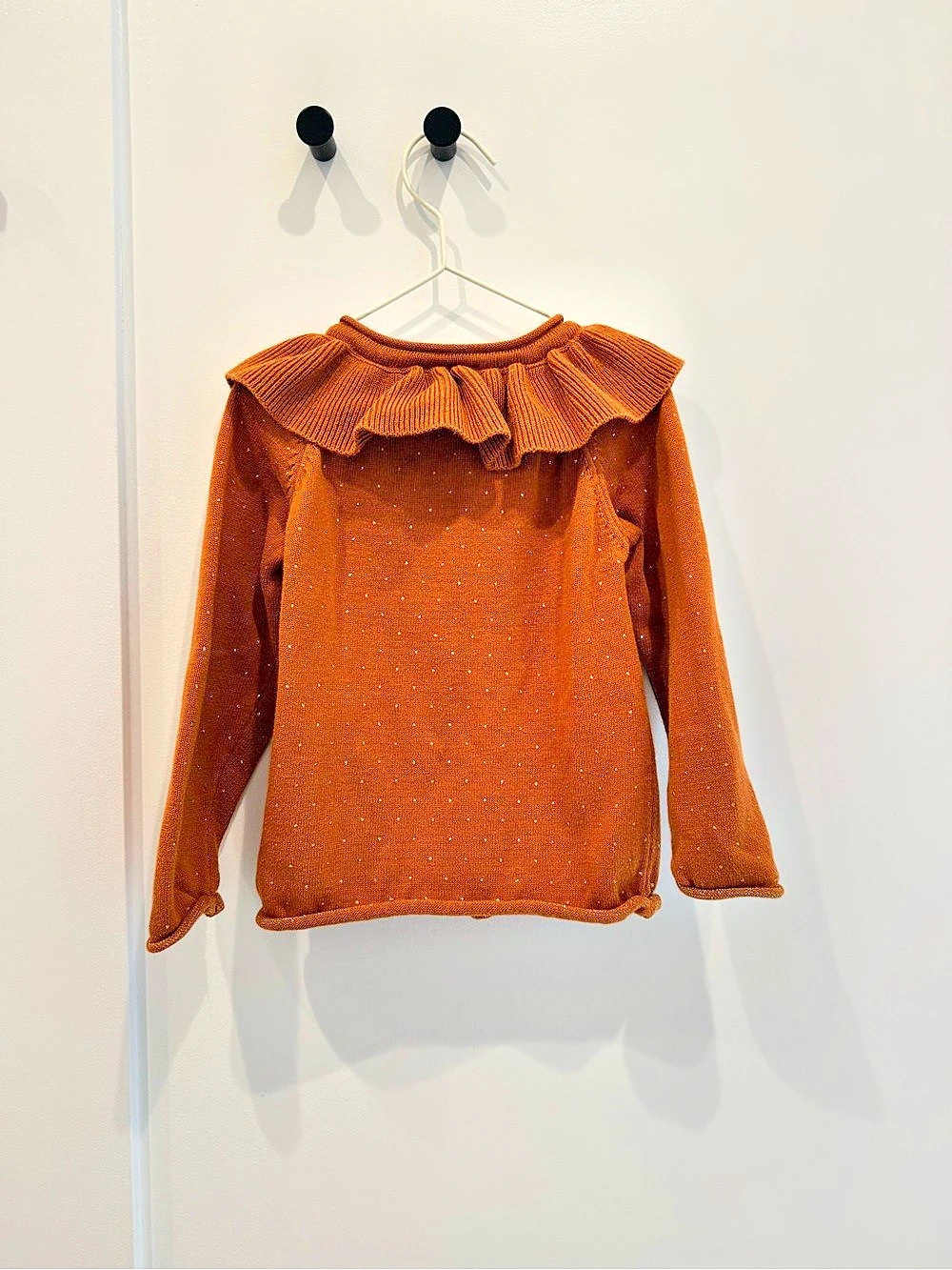 Minymo Rusty Orange Ruffle Collar Sweater 18m - Picture 2 of 2